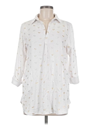 Sigrid Olsen 3/4 Sleeve Button-Down Shirt (view 1)