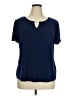 Notations Blue Short Sleeve Top Size XL - photo 1