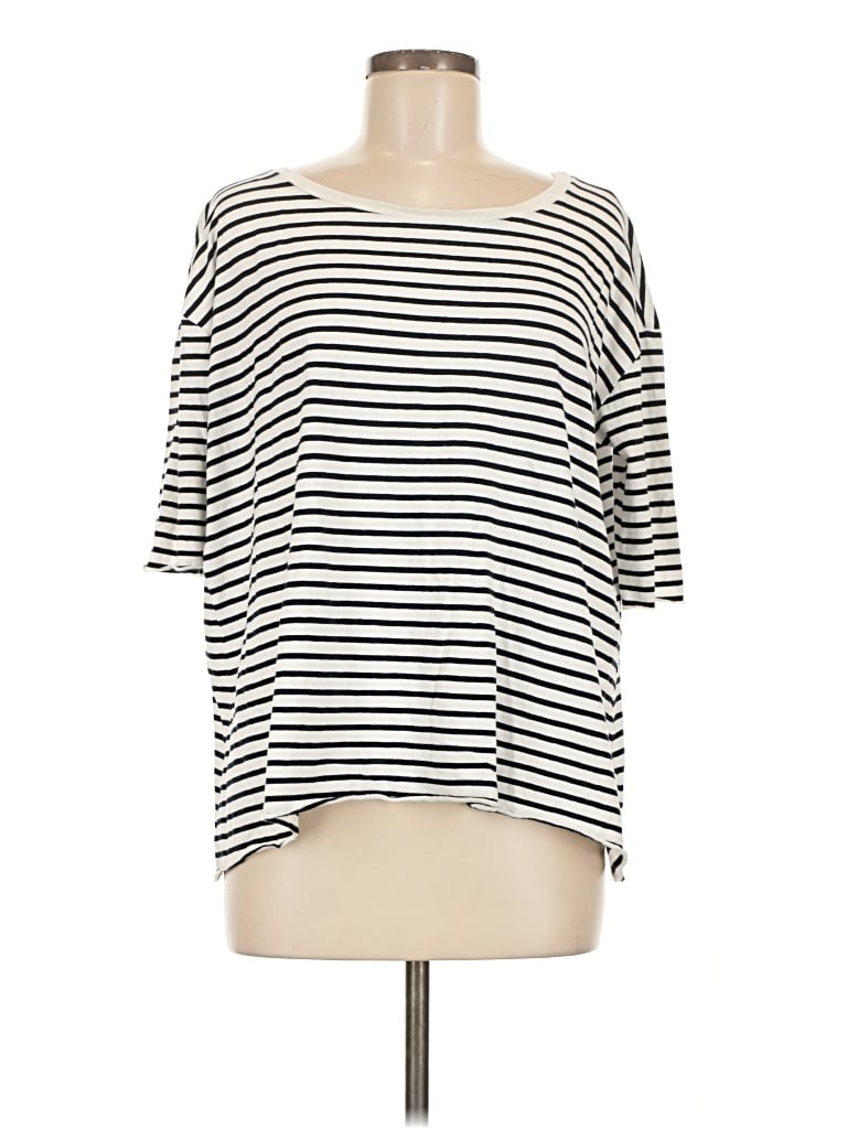 Pre-owned Frank & Eileen 3/4 Sleeve T-shirt In Ivory