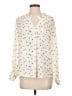 Lush 100% Polyester Stars Ivory Long Sleeve Blouse Size S - photo 1