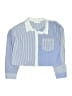 Zara 100% Cotton Color Block Blue Long Sleeve Blouse Size 13 - 14 - photo 1