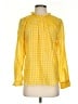 J.Crew Checkered-gingham Yellow Long Sleeve Blouse Size S - photo 1
