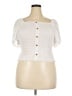 No Boundaries 100% Polyester Ivory Short Sleeve Blouse Size 21 - photo 1