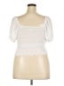 No Boundaries 100% Polyester Ivory Short Sleeve Blouse Size 21 - photo 2