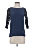 Parker 100% Silk Blue 3/4 Sleeve Top Size S - photo 1