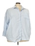 Old Navy 100% Cotton Stripes Blue 3/4 Sleeve Button-Down Shirt Size 2X - photo 1