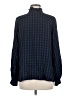 CAbi 100% Rayon Checkered-gingham Blue Long Sleeve Button-Down Shirt Size M - photo 2