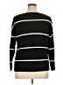 Talbots 100% Pima Cotton Stripes Black Pullover Sweater Size 1X - photo 2
