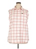 Columbia 100% Polyester Plaid Orange Pink Sleeveless Blouse Size XXL - photo 1