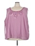 Roaman's 100% Polyester Pink Purple Sleeveless Blouse Size 38 Petite - photo 1
