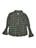 Bonpoint Checkered-gingham Green Long Sleeve Button-Down Shirt Size 6 - photo 1