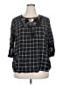 Catherines 100% Rayon Plaid Black 3/4 Sleeve Blouse Size 18 - 20 - photo 1