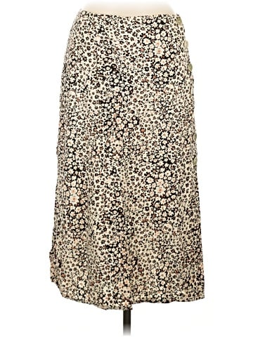 Madewell Side-Button Straight Midi Skirt in Daisy Groove (view 1)