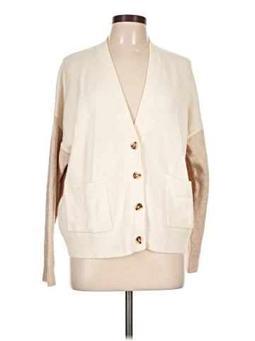 Madewell Short Kent Ex-Boyfriend Cardigan Sweater in Colorblock (view 1)