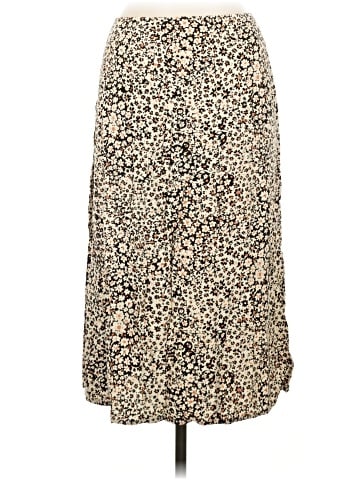 Madewell Side-Button Straight Midi Skirt in Daisy Groove (view 2)