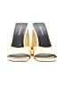 Azalea Wang 100% Polyurethane Metallic Gold Sandals Size 9 - photo 2
