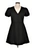 BCBGeneration Solid Black Casual Dress Size L - photo 1