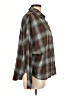 Romwe Plaid Brown Long Sleeve Blouse Size L - photo 4