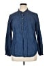 Talbots Outlet 100% Cotton Blue Long Sleeve Blouse Size XL - photo 1