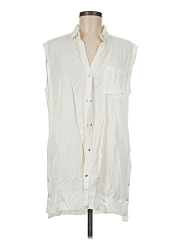 CALVIN KLEIN JEANS Sleeveless Button-Down Shirt (view 1)