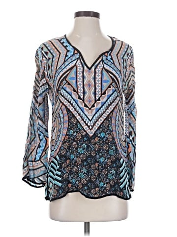 Tolani 3/4 Sleeve Silk Top (view 1)