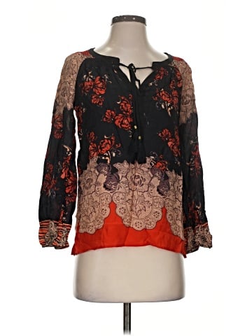 Meadow Rue Long Sleeve Silk Top (view 1)