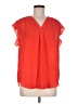 Chaus 100% Polyester Red Short Sleeve Blouse Size M - photo 1
