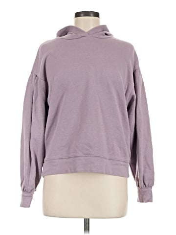 Madewell Pleat-Sleeve Shrunken Hoodie Sweatshirt (view 1)