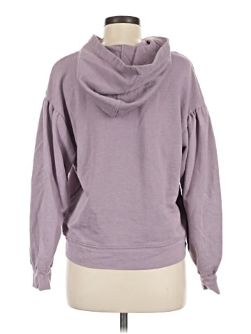 Madewell Pleat-Sleeve Shrunken Hoodie Sweatshirt (view 2)