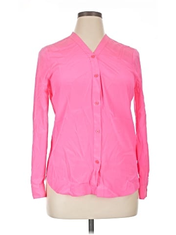 DKNY Long Sleeve Silk Top (view 1)