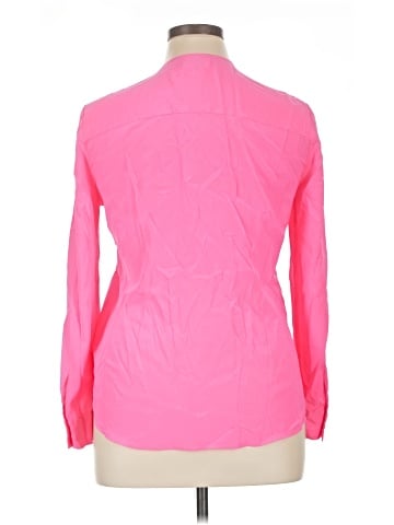 DKNY Long Sleeve Silk Top (view 2)