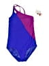Lands' End Color Block Purple One Piece Swimsuit Size 10 - photo 1