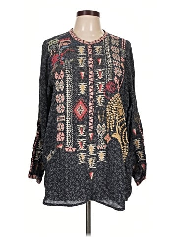 Johnny Was Long Sleeve Silk Top (view 1)