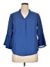 Unbranded 100% Polyester Blue 3/4 Sleeve Blouse Size XL - photo 1