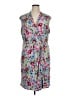 Vince Camuto Print Blue Casual Dress Size 16 - photo 1