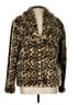 Volcom Animal Print Brown Faux Fur Jacket Size 10 - photo 1