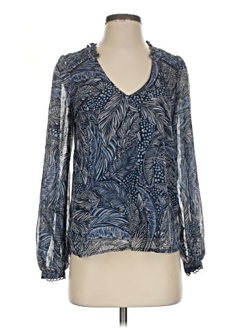 Aqua Long Sleeve Blouse (view 1)