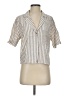 Altar'd State 100% Cotton Stripes Ivory Short Sleeve Blouse Size S - photo 1