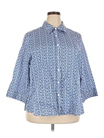 Foxcroft 3/4 Sleeve Button-Down Shirt (view 1)