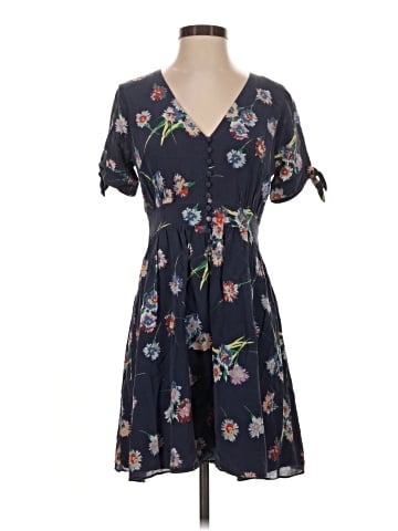 Madewell Silk Button-Front Tie-Sleeve Retro Dress in Flutter-By Floral (view 1)