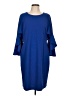 Roz & Ali Solid Blue Casual Dress Size 12 - photo 1