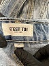 C'est Toi 100% Cotton Blue Overall Shorts Size M - photo 3
