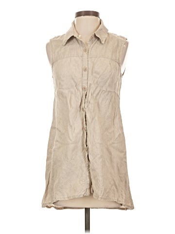 Flax Sleeveless Button-Down Shirt (view 1)