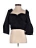 Zara 100% Cotton Black 3/4 Sleeve Blouse Size S - photo 1