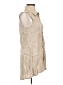 Flax 100% Linen Tan Sleeveless Button-Down Shirt Size 4 (P) - photo 4