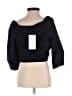 Zara 100% Cotton Black 3/4 Sleeve Blouse Size S - photo 2