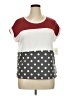 Moa Moa Color Block Red Short Sleeve Top Size XL - photo 1