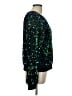 By Anthropologie 100% Polyester Stars Green Pullover Sweater Size L - photo 4
