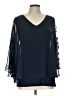 Joseph A. 100% Polyester Blue 3/4 Sleeve Blouse Size L - photo 1