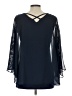 Joseph A. 100% Polyester Blue 3/4 Sleeve Blouse Size L - photo 2